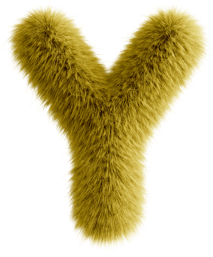 Yellow 3D Fluffy Letter Y