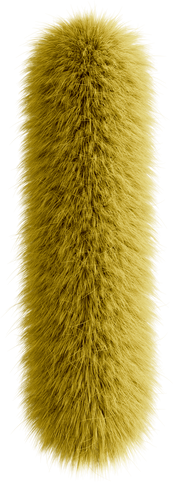 Yellow 3D Fluffy Letter I