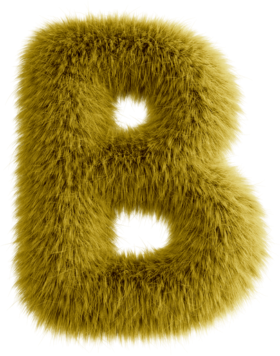 Yellow 3D Fluffy Letter B