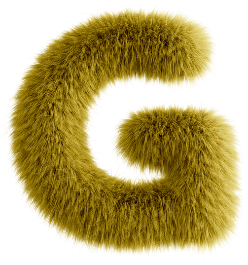 Yellow 3D Fluffy Letter G